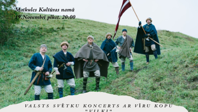 Valsts svētku koncerts ar vīru kopu "Vilki"