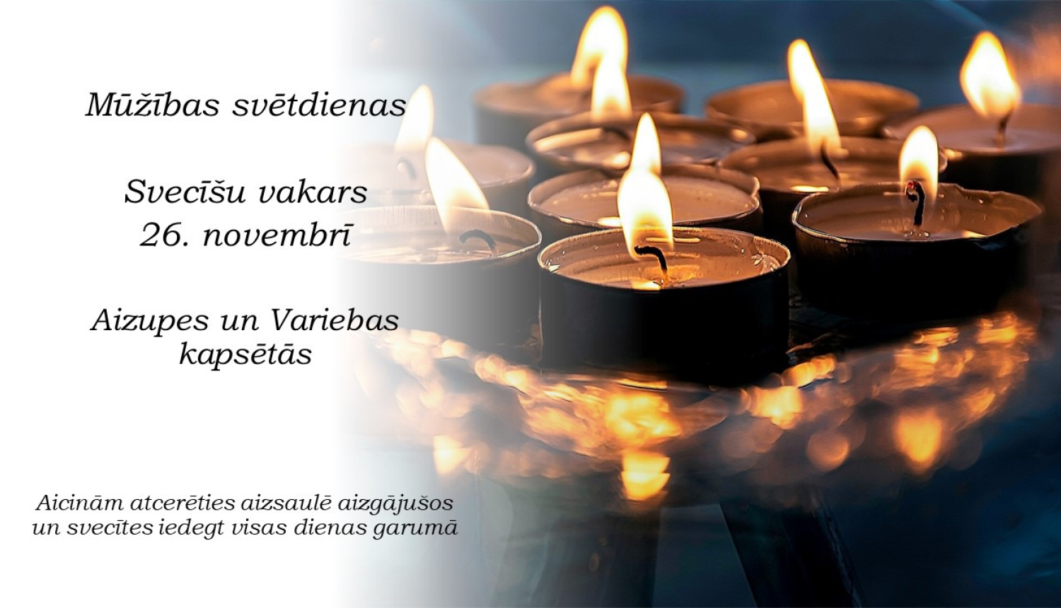 Svecīšu vakars Mūžības svētdienā