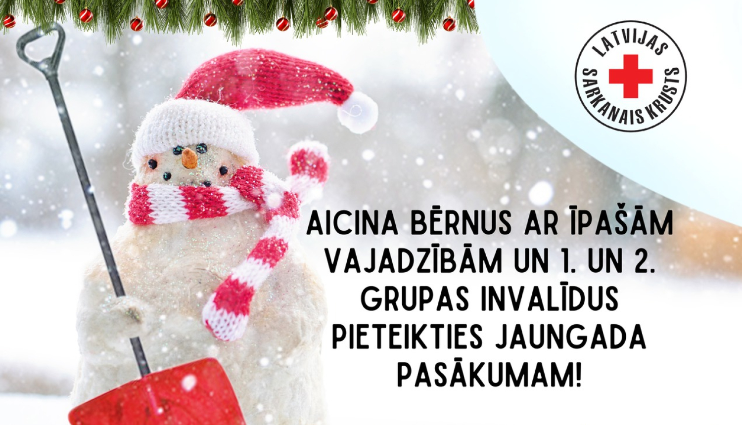 Jaungada pasākums pirmās un otrās grupas invalīdiem, un bērniem ar īpašām vajadzībām