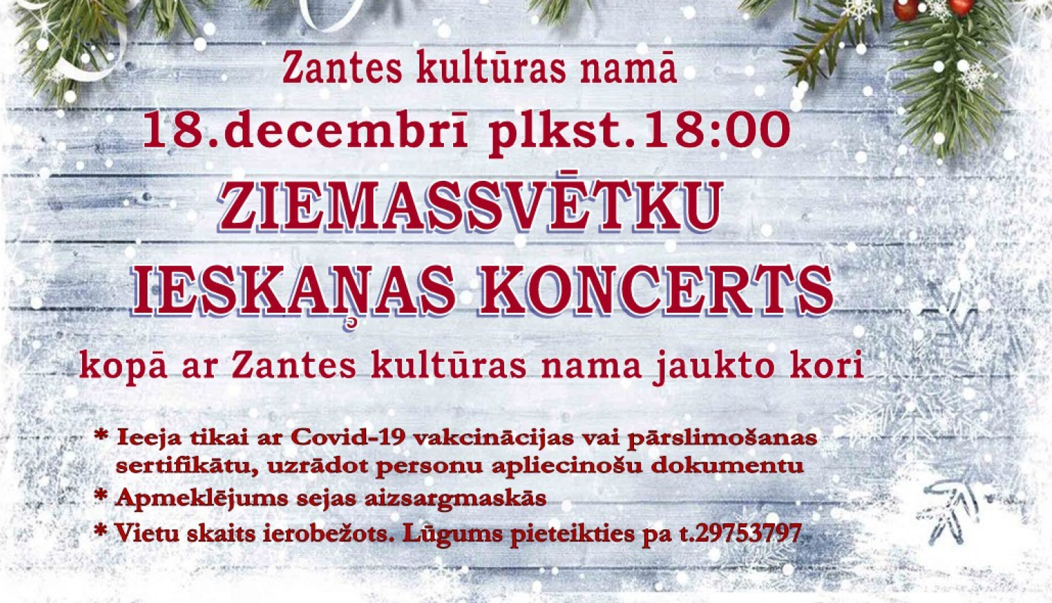 Ziemassvētku ieskaņas koncerts Zantē