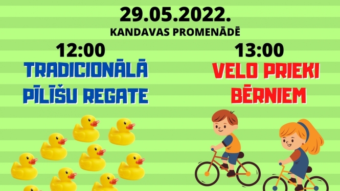 Sacīkstes “Pīlīšu regate” un veloprieki bērniem