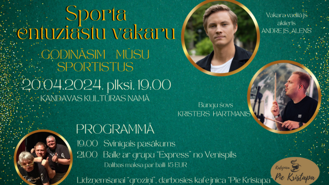 Kandavas un pagastu apvienība aicina uz sporta entuziastu vakaru