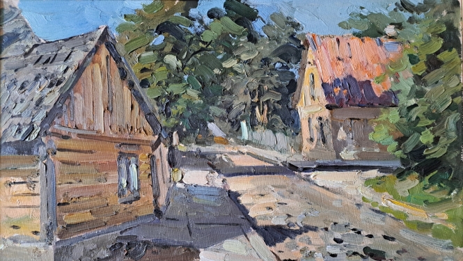 Mākslinieka glezna ar māju