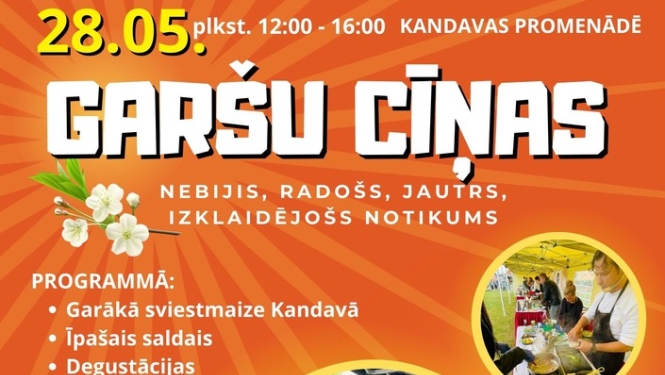 GARŠU CĪŅAS. Nebijis, jautrs, radošs, izklaidējošs notikums Kandavas promenādē