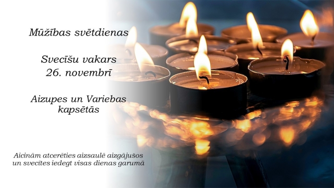 Svecīšu vakars Mūžības svētdienā