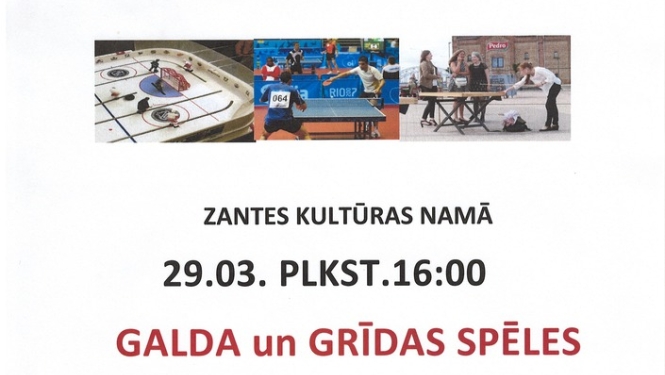 Galda un grīdas spēļu pēcpusdiena