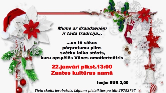 Vānes amatierteātra izrāde pēc filmas " Vieglu garu" motīviem Zemītē