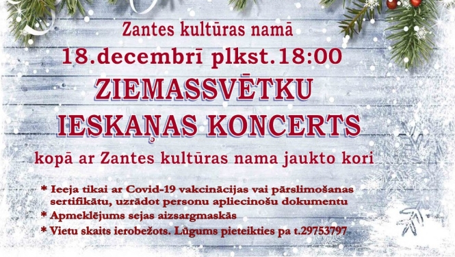 Ziemassvētku ieskaņas koncerts Zantē
