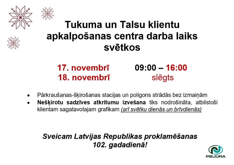 Piejūra novembra svētki