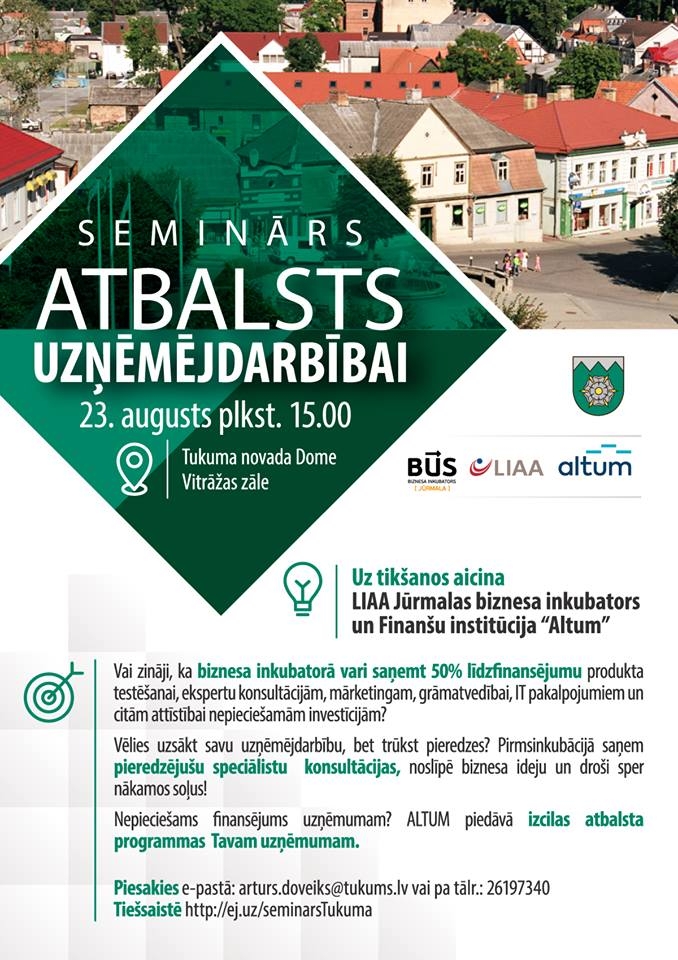 Uzņēmēju seminārs 23.augustā