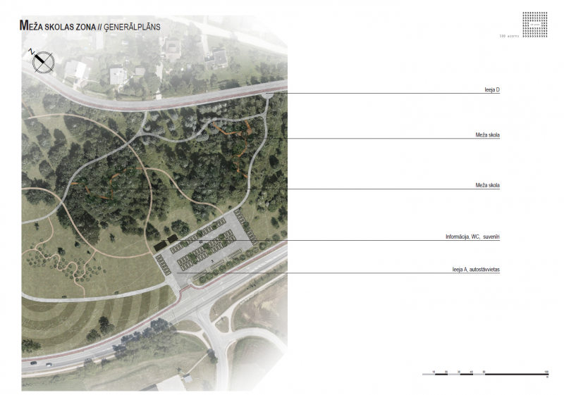 Ziedoņa dārza Mālkalnā projekta meža skolas plāns