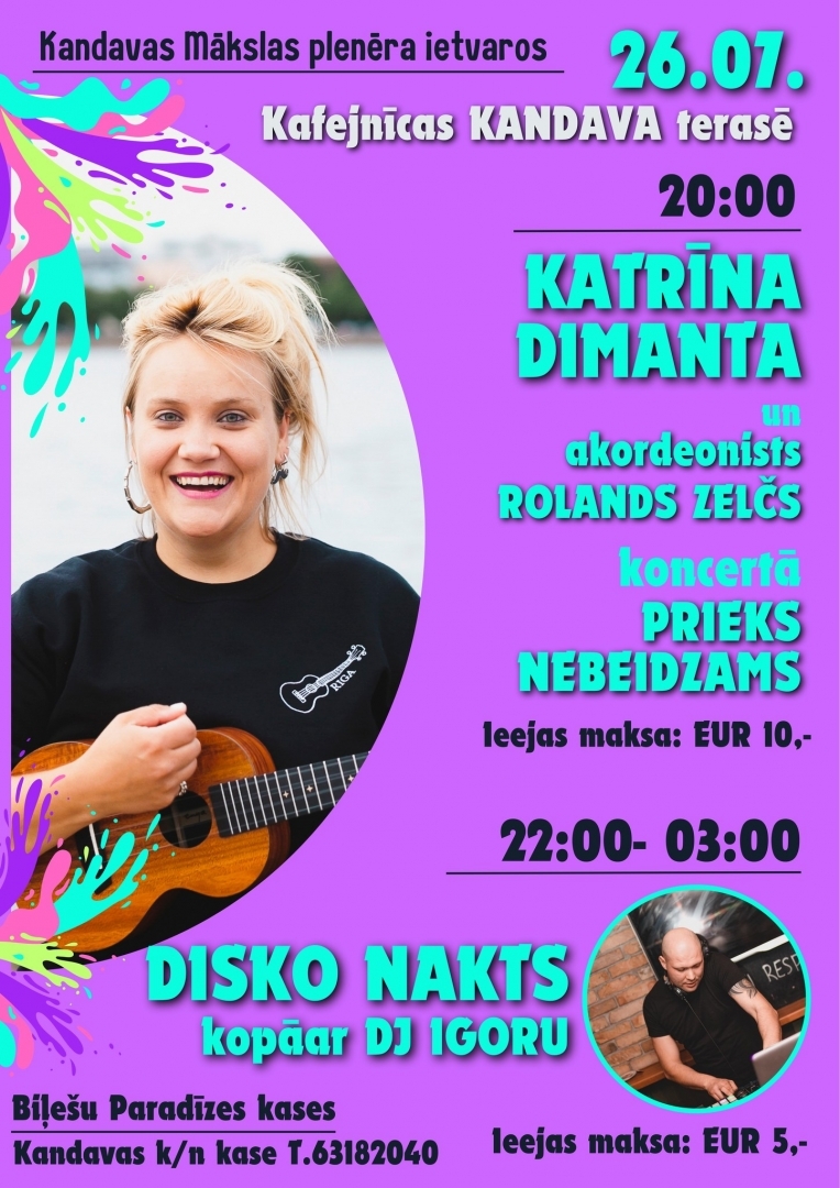 Katrīnas Dimantas koncerts "Prieks nebeidzams" un disko nakts