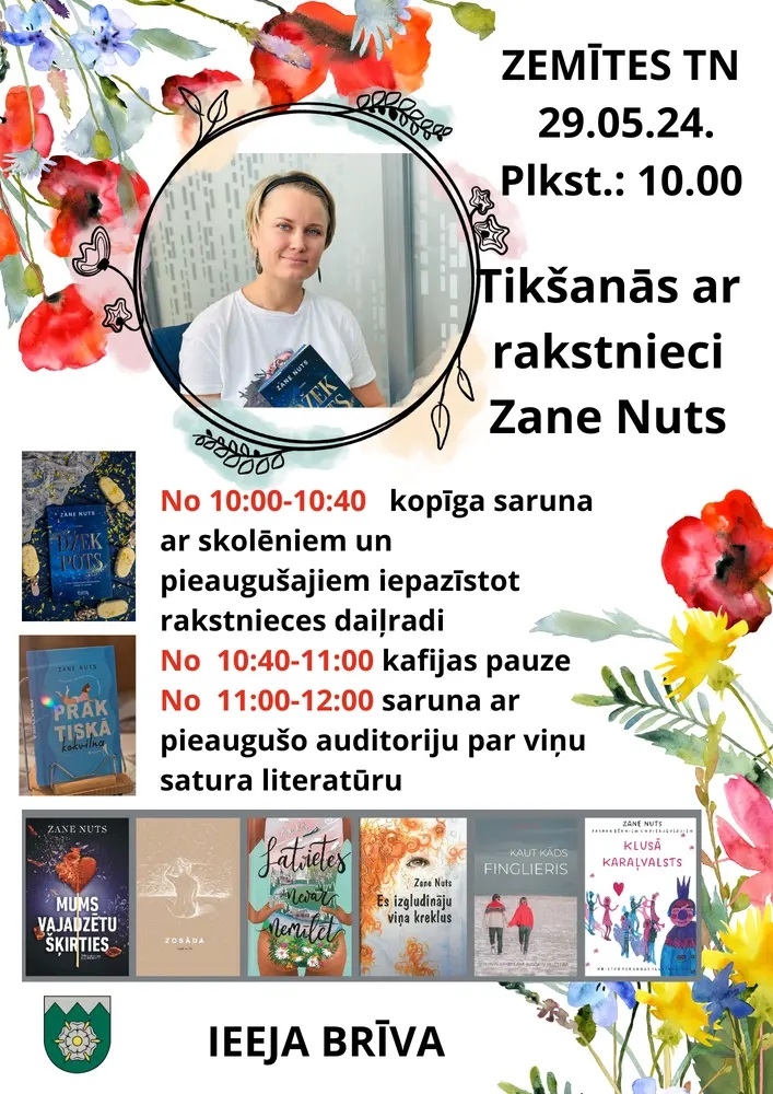 Tikšanās ar rakstnieci Zane Nuts
