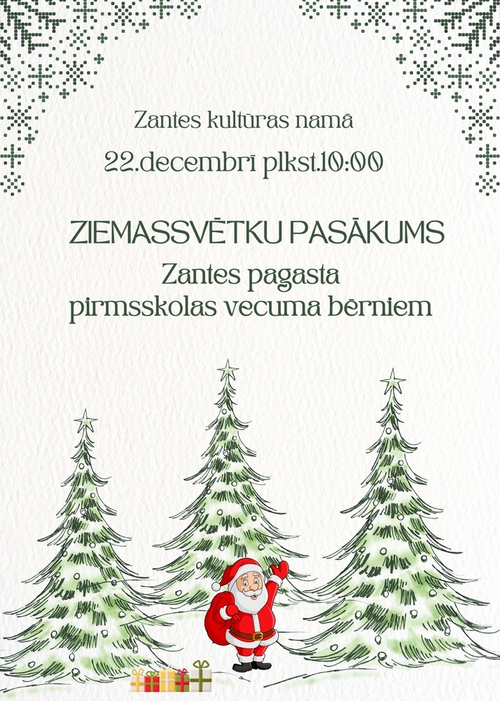 Ziemassvētku pasākums Zantes pagasta pirmsskolas vecuma bērniem