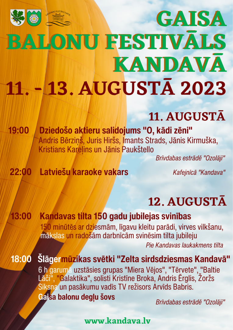 Gaisa balonu festivāls Kandavā 2023