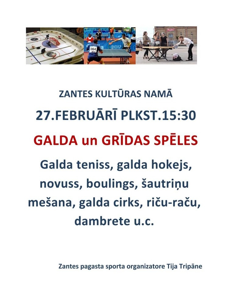 Galda un grīdas spēļu pēcpusdiena