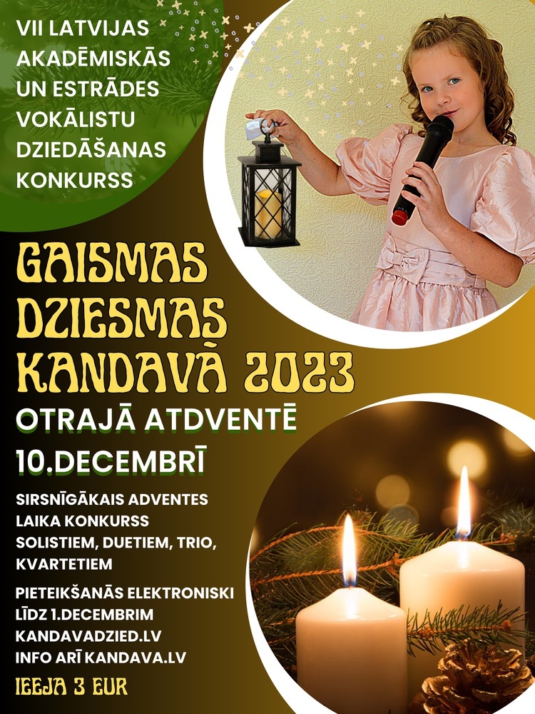 Dziedāšanas konkurss „GAISMAS DZIESMAS KANDAVĀ 2023”
