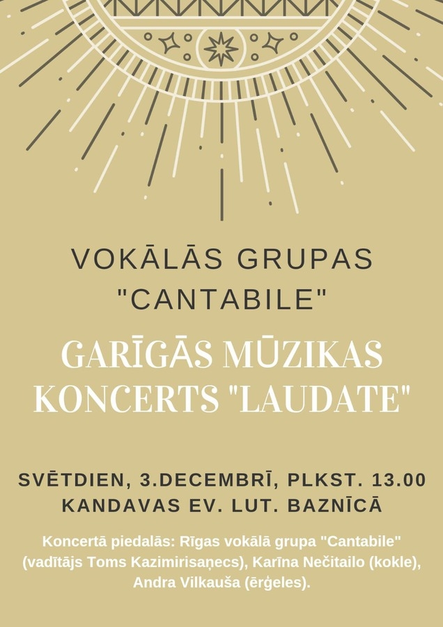 Garīgās mūzikas koncerts "Laudate"