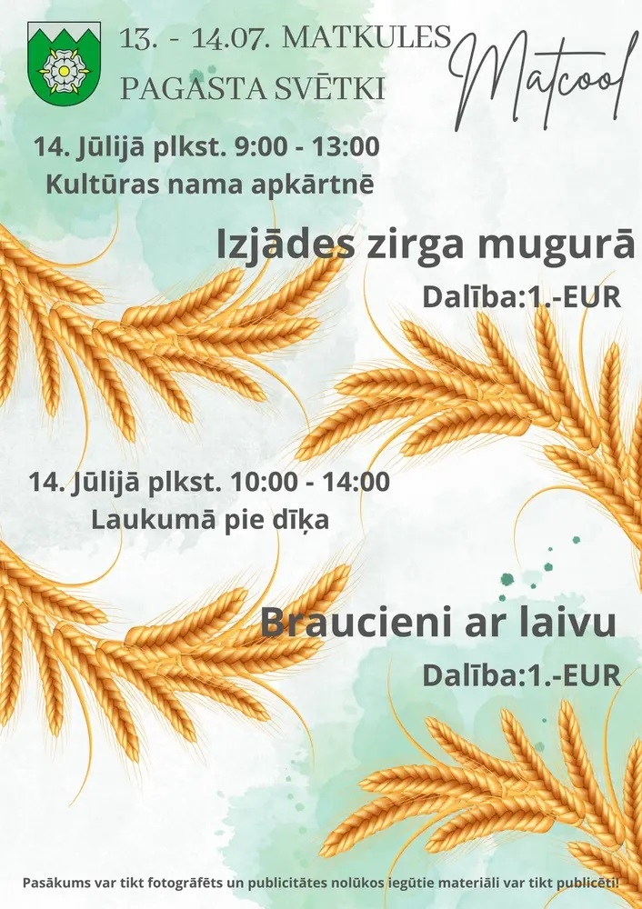 Matkules svētki zirgu izjādes un laivu braucieni