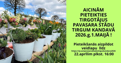 Pieteikšanās stādu tirgum Kandavā