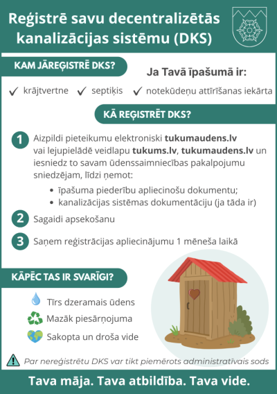 Decentralizētās kanalizācijas reģistrēšana