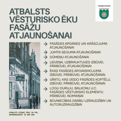 Atbalsts vēsturisko ēku atjaunošanai