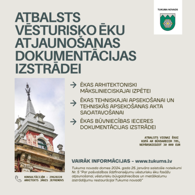 Atbalsts vēst. ēku dokomentācijai