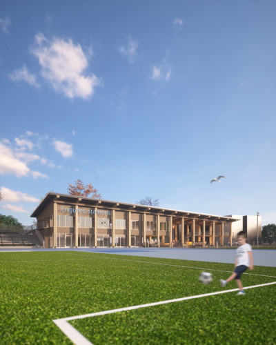 Engures stadiona pārbūves projekta vizualizācija