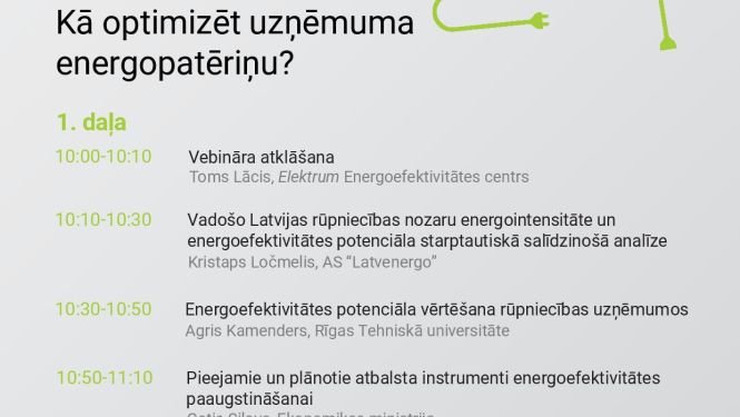 Vebinārs "Kā optimizēt uzņēmuma energopatēriņu?"