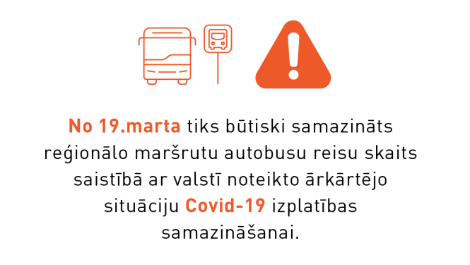Informācija par reģionālo maršruta autobusu reisu skaitu samazināšanu