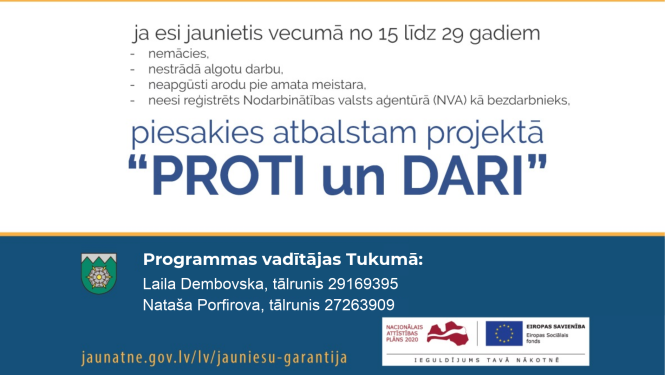 Maini dzīvi, piedalies projektā “PROTI un DARI!”