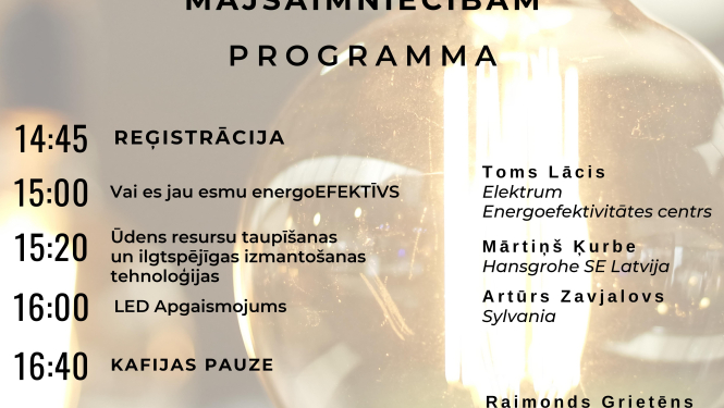 Aicina uz semināru "Energoefektivitāte mājsaimniecībām"
