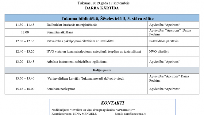 17. septembrī notiks informatīvais mentoru seminārs