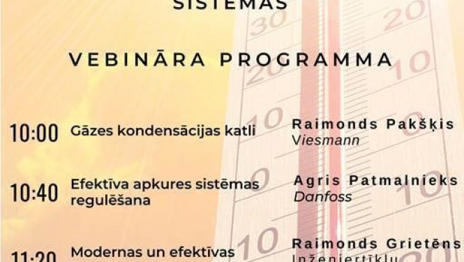 Aicinām uz pirmo vebināru "Mūsdienīgi risinājumi apkures sistēmās"