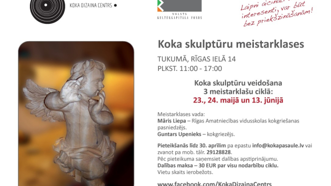 Koka skulptūru veidošanas meistarklases