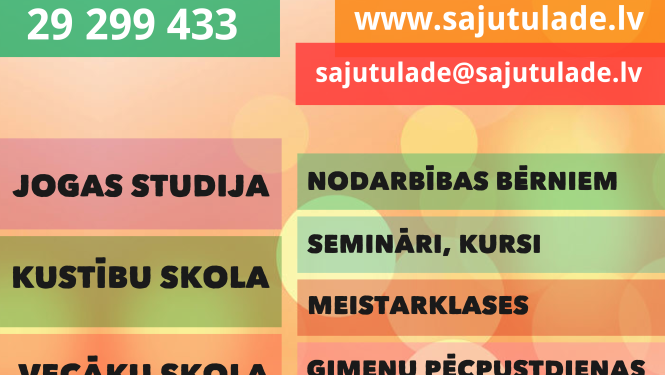 TURPMĀK TUKUMĀ REGULĀRI – BEZMAKSAS NODARBĪBAS DAŽĀDĀM MĒRĶAUDITORIJĀM