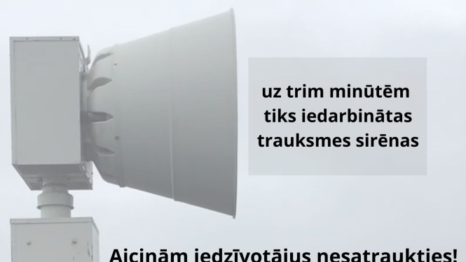 VUGD 30.novembrī veiks trauksmes sirēnu pārbaudi
