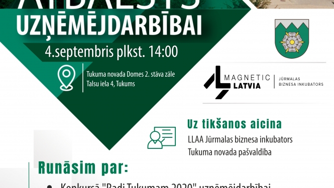 Aicinām uz semināru "Atbalsts uzņēmējdarbībai"