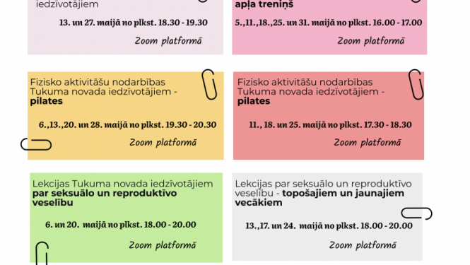 Veselības projekta aktivitātes maijā
