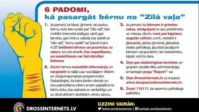 Kā pasargāt bērnu no "Zilā vaļa"?
