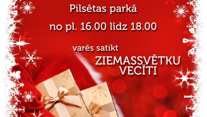 Ziemassvētku vecītis pilsētas parkā