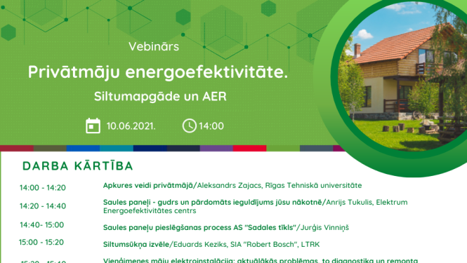 Vebinārs "Privātmāju energoefektivitāte. Siltumapgāde un AER"