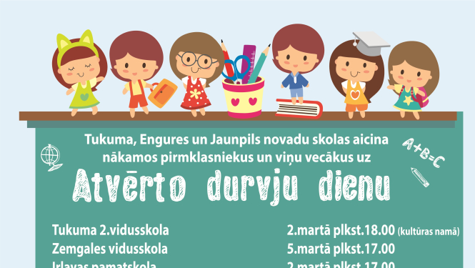 Atvērto durvju dienas Tukuma, Engures un Jaunpils novada skolās