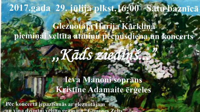 Gleznotāja Harija Kārkliņa piemiņai veltīta atmiņu pēcpusdiena un koncerts