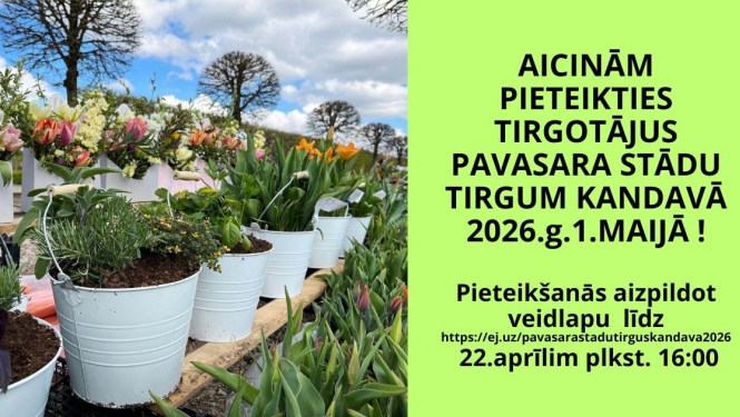 Pieteikšanās stādu tirgum Kandavā
