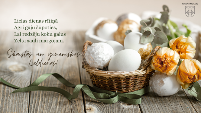 Apsveikums svētkos ar lieldienu olām