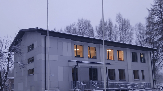 Atjaunotā ēka no ārpuses