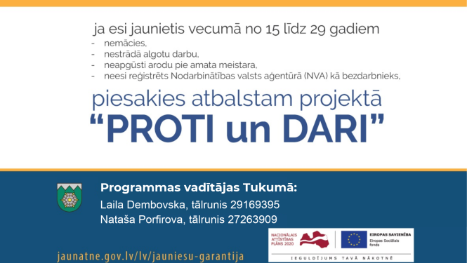 Maini dzīvi, piedalies projektā “PROTI un DARI!”