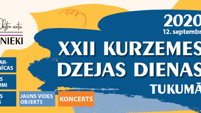 12. septembrī Tukumā svinēsim XXII Kurzemes dzejas dienas