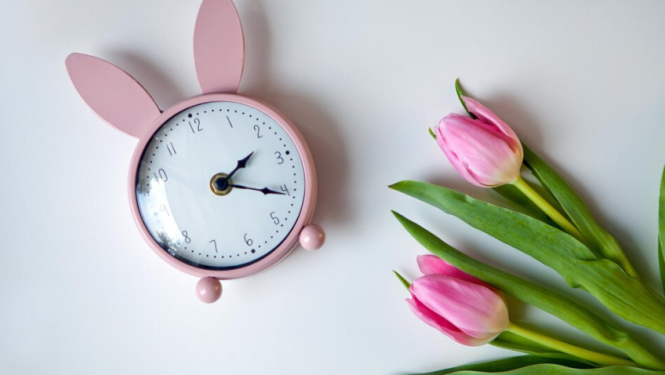 Pulkstenis un tulpes